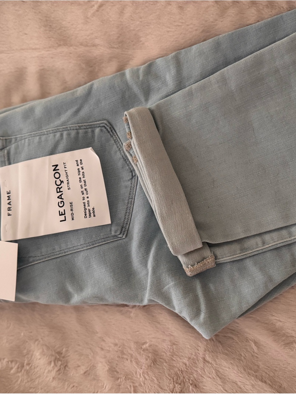 Frame Denim Le Garçon Pale Blue High-Rise Women's Jeans